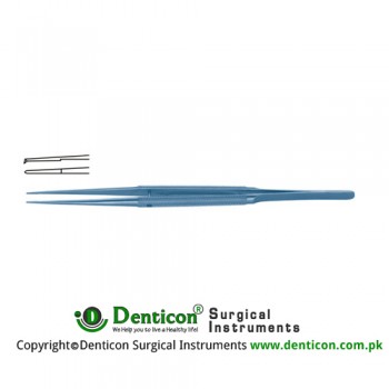 Diam-n-Dust™ Micro Dissecting Forcep Straight - 1 x 2 Teeth Titanium, 15 cm - 6" Tip Size 6.0 x 0.4 mm